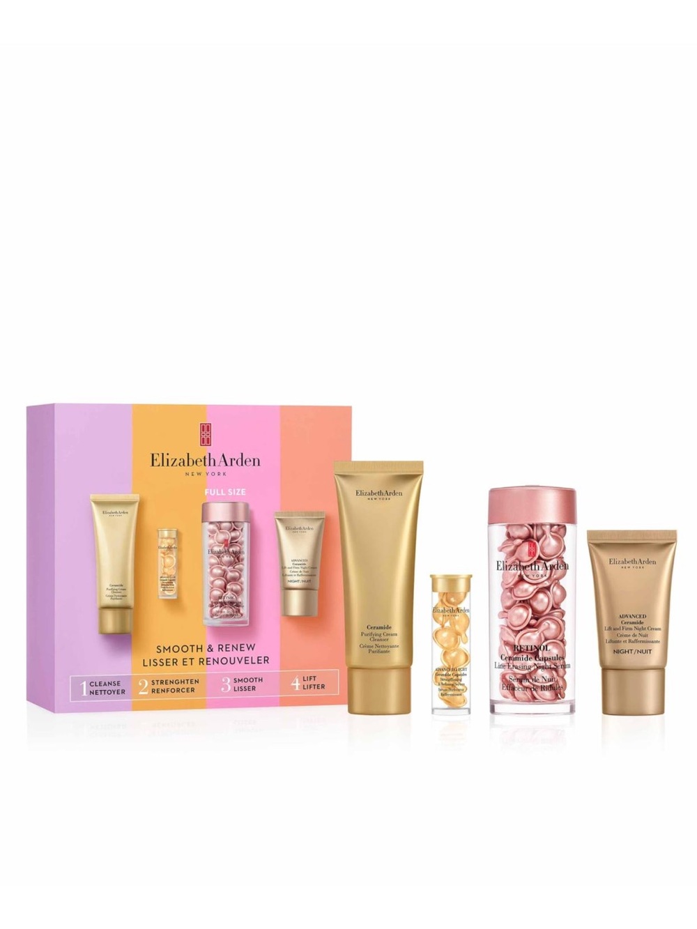 Elizabeth Arden SMOOTH & RENEW Retinol Ceramide Capsules 4-Piece Gift Set NEW